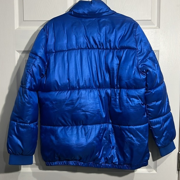 Justice Puffer Jacket -  Girls 20+- Cotton - Front Zip Blue. HOOD IS MISSING. - Picture 11 of 11